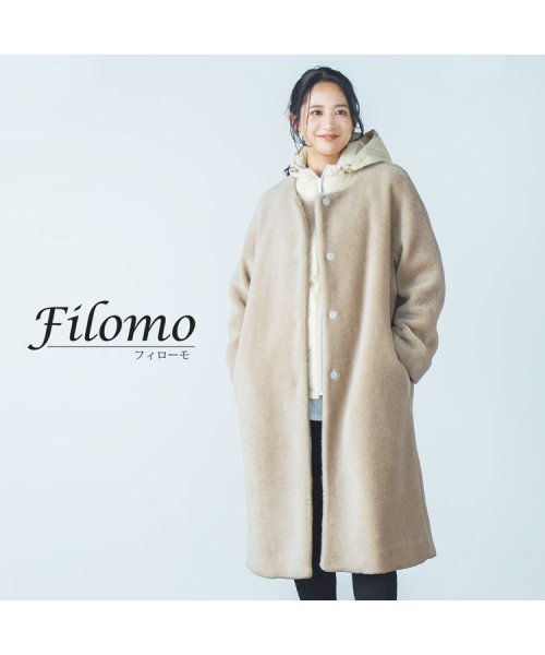 Filomo(フィローモ)/[Filomo]ノーカラーデザインウールコートダウンベスト/img01