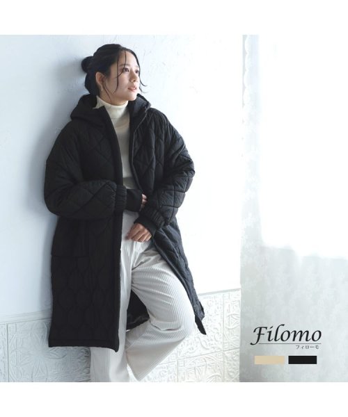 Filomo(フィローモ)/[Filomo]キルティング中綿コートフード付き/img01