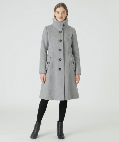 ファインウールダブルビーバースタンドカラーコート 