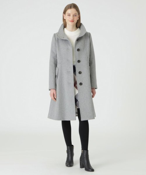 ファインウールダブルビーバースタンドカラーコート 