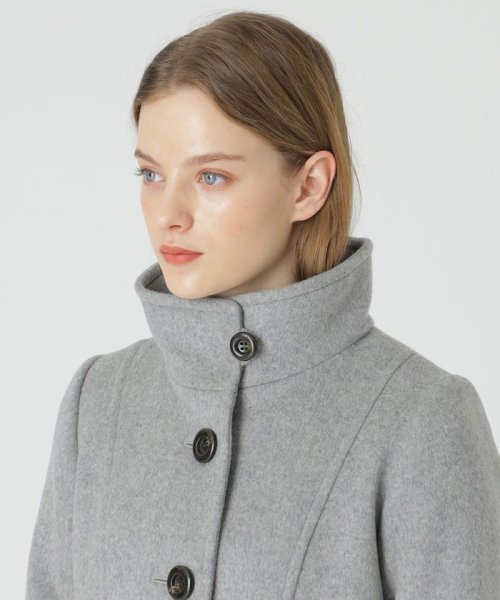 ファインウールダブルビーバースタンドカラーコート 