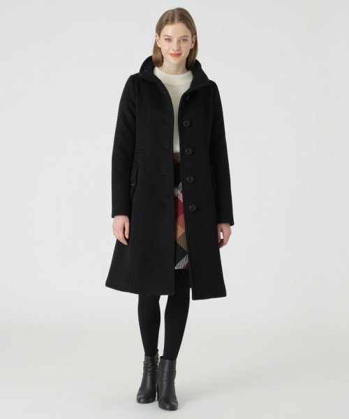 ファインウールダブルビーバースタンドカラーコート 