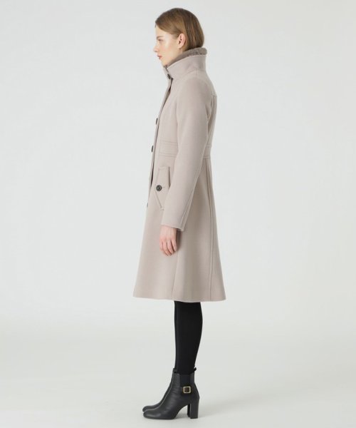 ファインウールダブルビーバースタンドカラーコート 