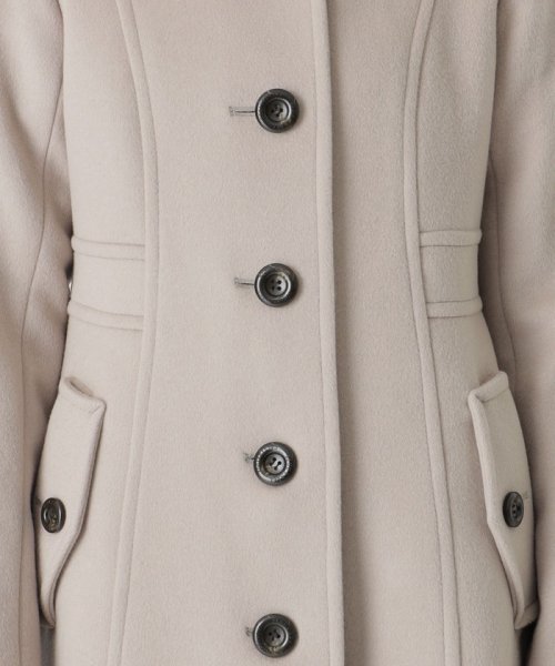 ファインウールダブルビーバースタンドカラーコート 