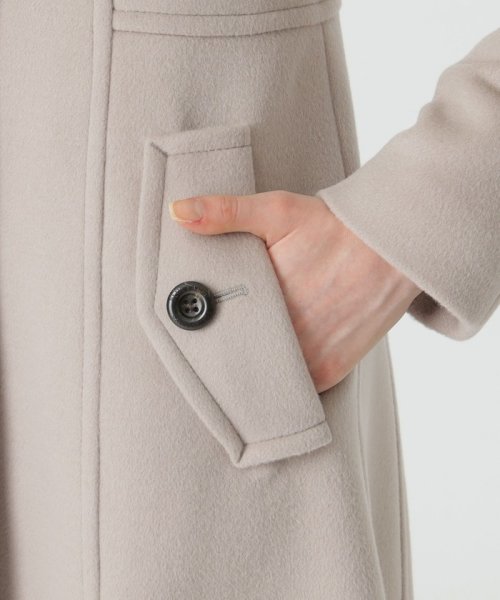 ファインウールダブルビーバースタンドカラーコート 