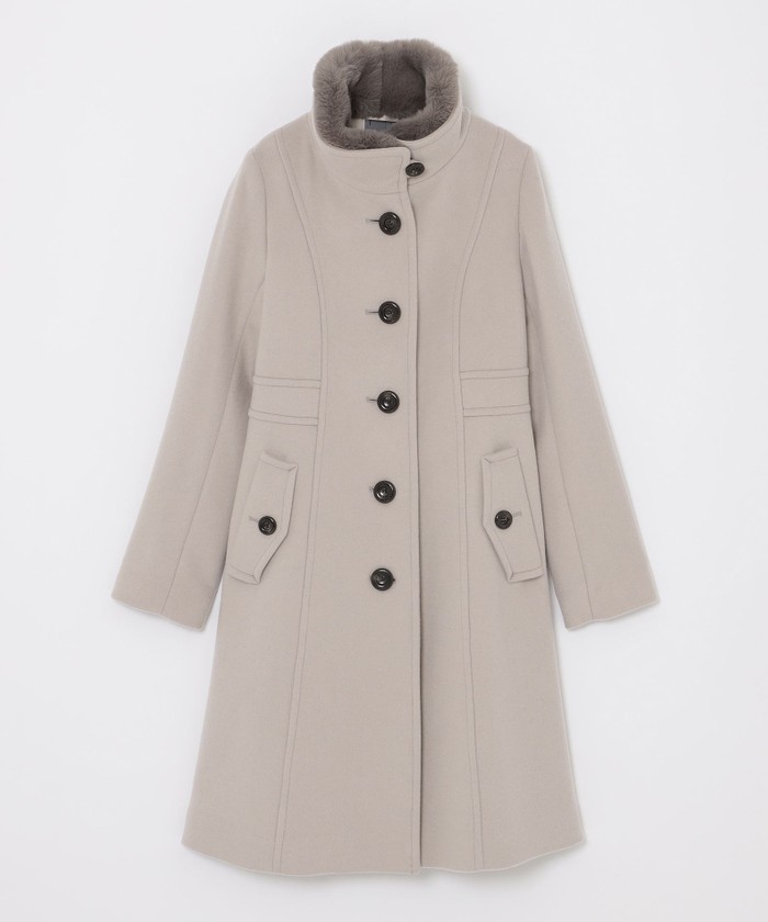 ファインウールダブルビーバースタンドカラーコート(505757201)｜阪急