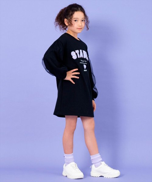 ANAP KIDS(アナップキッズ)/ファーワッペン チュール袖 裏毛 スウェット ワンピース/img05