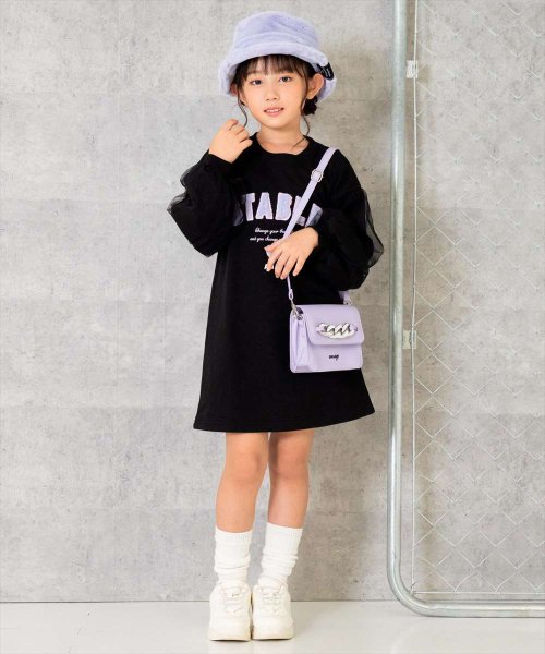 ANAP KIDS(アナップキッズ)/ファーワッペン チュール袖 裏毛 スウェット ワンピース/img10