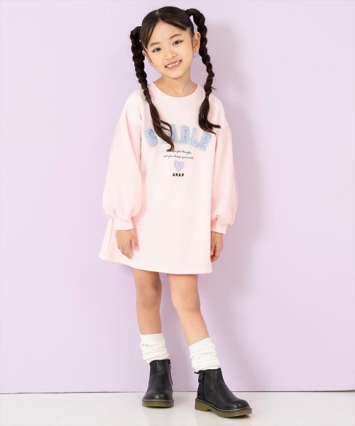 ANAP KIDS(アナップキッズ)/ファーワッペン チュール袖 裏毛 スウェット ワンピース/img15