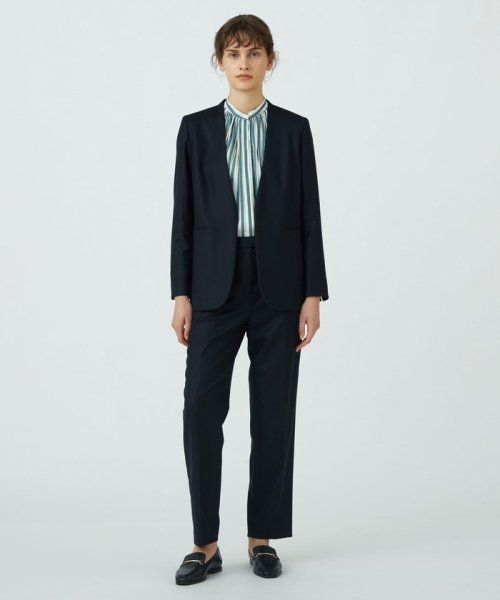 スーパーファインサキソニー ノーカラーフロントホックジャケット 