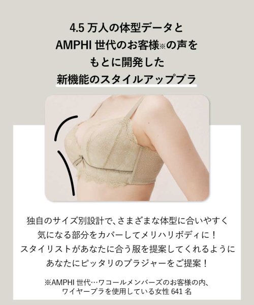 AMPHI(アンフィ)/3万人の体型データに基づき開発した、新世代ブラ!【stylist4U】ブラジャー(A－G)/img05
