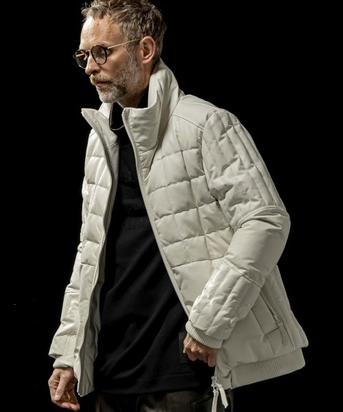 C DIEM(C DIEM)/C DIEM(カルペディエム)Leather Square Quilt Down Jacket /スクエアキルトレザーダウンジャケット/img01