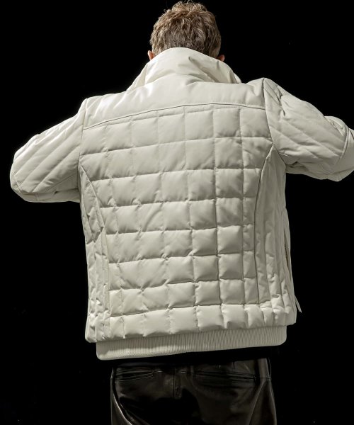 C DIEM(C DIEM)/C DIEM(カルペディエム)Leather Square Quilt Down Jacket /スクエアキルトレザーダウンジャケット/img02