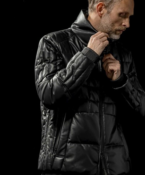 C DIEM(C DIEM)/C DIEM(カルペディエム)Leather Square Quilt Down Jacket /スクエアキルトレザーダウンジャケット/img16