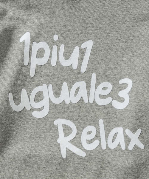 1PIU1UGUALE3 RELAX(1PIU1UGUALE3 RELAX)/1PIU1UGUALE3 RELAX(ウノピゥウノウグァーレトレ リラックス)ロゴプルフーディー｜飯田将成着用/img15