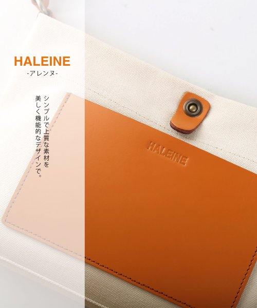 HALEINE(アレンヌ)/[HALEINE]キャンパス生地ヌメ革サコッシュ/img06