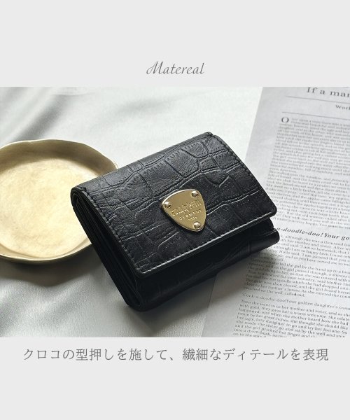 sankyoshokai(サンキョウショウカイ)/[GOLD PFEIL]クロコ型押し三つ折り財布/img04