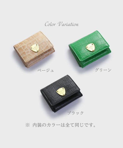 sankyoshokai(サンキョウショウカイ)/[GOLD PFEIL]クロコ型押し三つ折り財布/img10