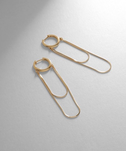 K10コンパクトドレープ中折れ フープピアス 
