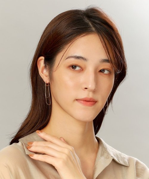 K10コンパクトドレープ中折れ フープピアス 