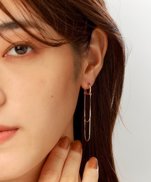 K10コンパクトドレープ中折れ フープピアス 