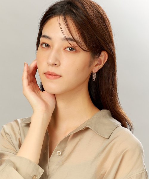 K10ボール3連チェーン フープピアス 