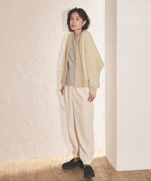 【Audrey and John Wad】アンゴラ混接結ニットカーディガン 