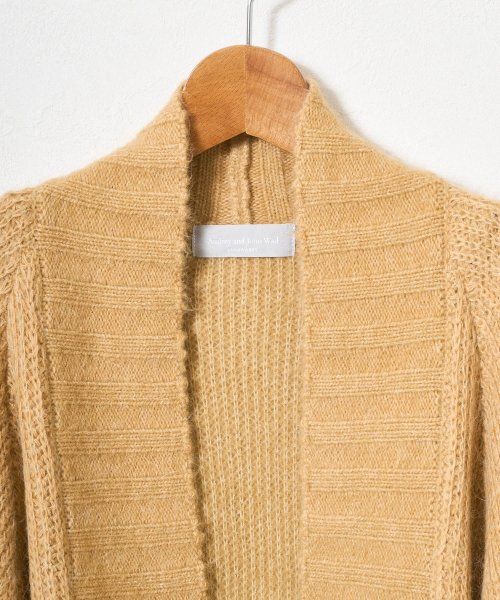 【Audrey and John Wad】アンゴラ混接結ニットカーディガン 