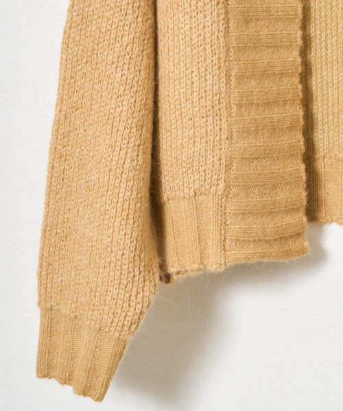 【Audrey and John Wad】アンゴラ混接結ニットカーディガン 