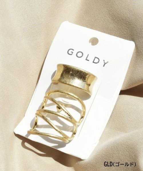 GOLDY(GOLDY)/【GOLDY】メタル ケージ × ワイド ライン セット ヘアカフ ヘアアクセサリー ゴールド シルバー / 6221243/img08