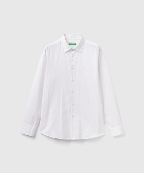 BENETTON (mens)(ベネトン（メンズ）)/ロゴ刺繍コットン長袖シャツ/img02