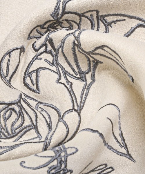 LUXSTYLE(ラグスタイル)/ローズ刺繍スエードパーカー/パーカー メンズ スウェード ビッグシルエット 薔薇 刺繍 ロゴ/img21