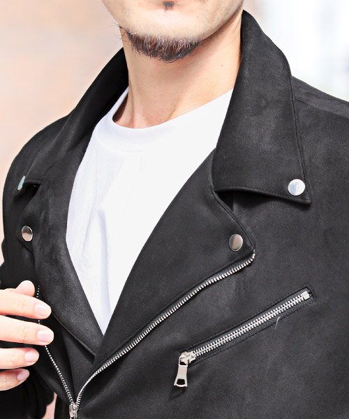 フェイクスエードライダースブルゾン/ライダースジャケット メンズ フェイクスエード ブルゾン U1508105062(11440円)