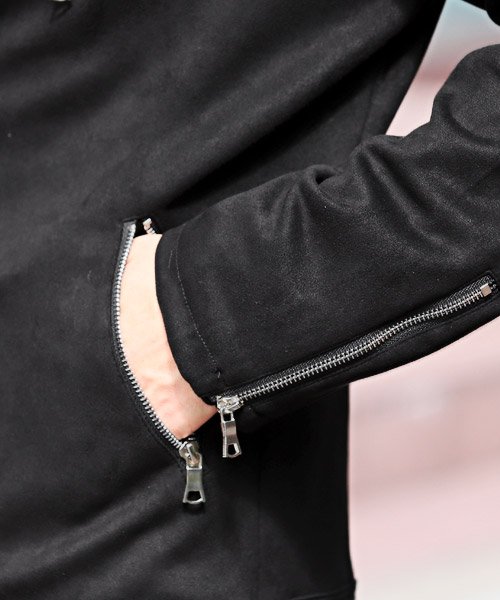 フェイクスエードライダースブルゾン/ライダースジャケット メンズ フェイクスエード ブルゾン U1508105062(11440円)