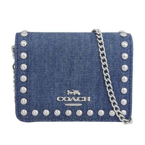 COACH(コーチ)/COACH コーチ MINI WALLET ON A CHAIN WITH RIVETS 斜めがけ ショルダー ミニ チェーン ウォレット 二つ折り 財布/img01