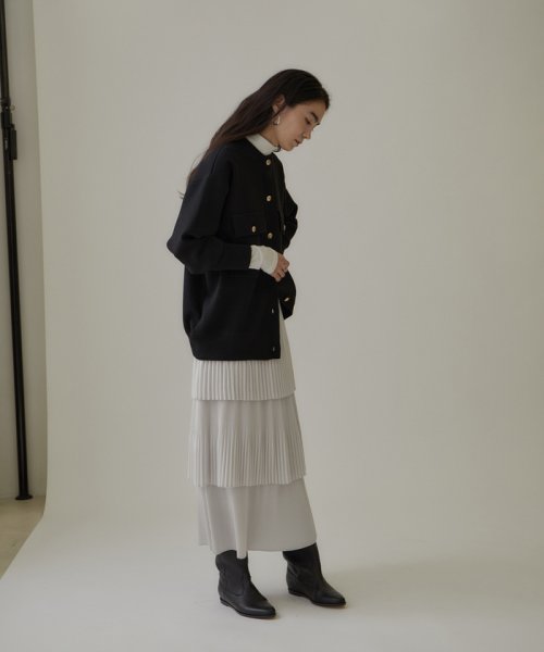 プリーツティアードスカート 