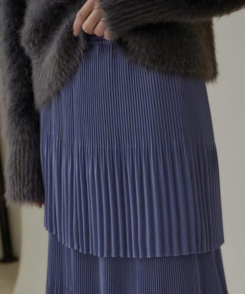 プリーツティアードスカート 