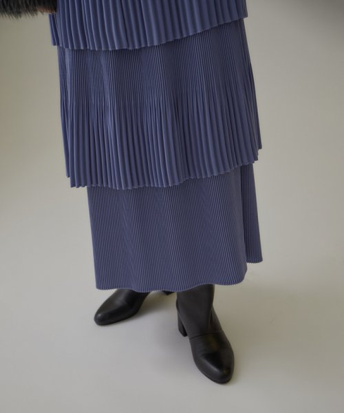 プリーツティアードスカート 