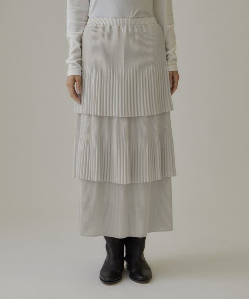 プリーツティアードスカート 
