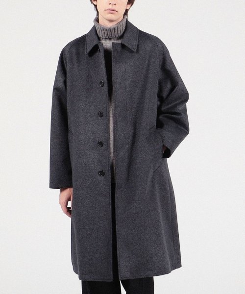 ウールカシミヤ ステンカラーコート 