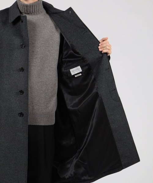 ウールカシミヤ ステンカラーコート 