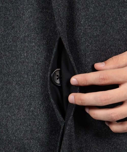 ウールカシミヤ ステンカラーコート 