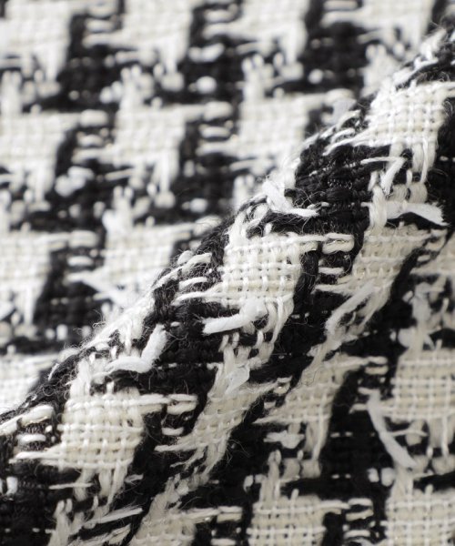 ハウンドトゥースツイード Aラインスカート 