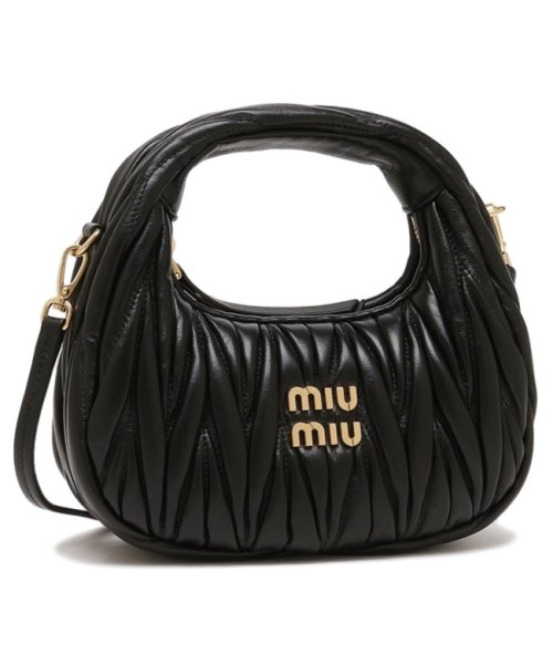 MIUMIU(ミュウミュウ)/ミュウミュウ ハンドバッグ ショルダーバッグ ワンダーマテラッセレザー ホーボーミニバッグ ブラック レディース MIU MIU 5BP078 N88 F000/img01