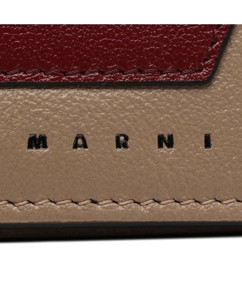 MARNI(マルニ)/マルニ 二つ折り財布 ミニ財布 ワインレッド ベージュ メンズ MARNI PFMI0051U0 P2644 ZO596 BILLFOLD WITH COIN /img06