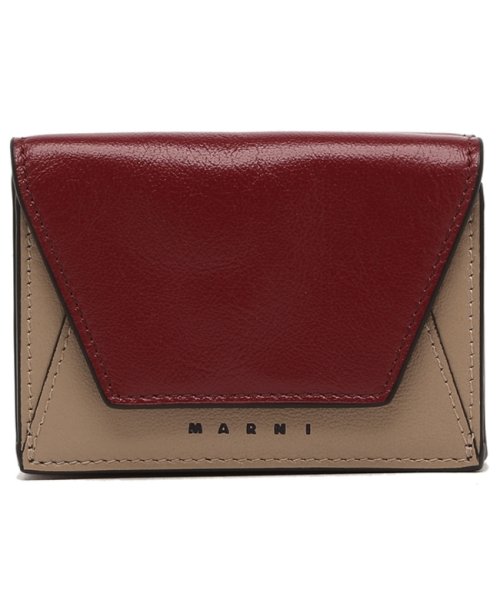 MARNI(マルニ)/マルニ 三つ折り財布 ミニ財布 ワインレッド ベージュ メンズ MARNI PFMI0052U0 P2644 ZO596 TRIFOLD WALLET WINE/img05