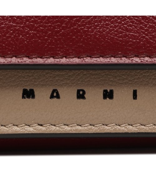 MARNI(マルニ)/マルニ 三つ折り財布 ミニ財布 ワインレッド ベージュ メンズ MARNI PFMI0052U0 P2644 ZO596 TRIFOLD WALLET WINE/img06