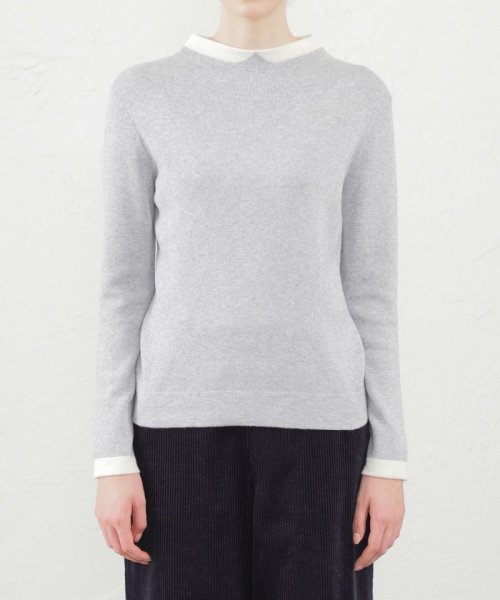 MACKINTOSH PHILOSOPHY(マッキントッシュ フィロソフィー)/【金子綾さん着用】Cleric Collar Knit グリッターロングスリーブ/img03