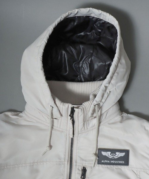 【ALPHA/アルファ】THERMOLITE HOODED RIB JACKET/フーデッドリブジャケット TA1672 ミリタリーブルゾン アウター ALPHA/アルファ HOODED RIB
