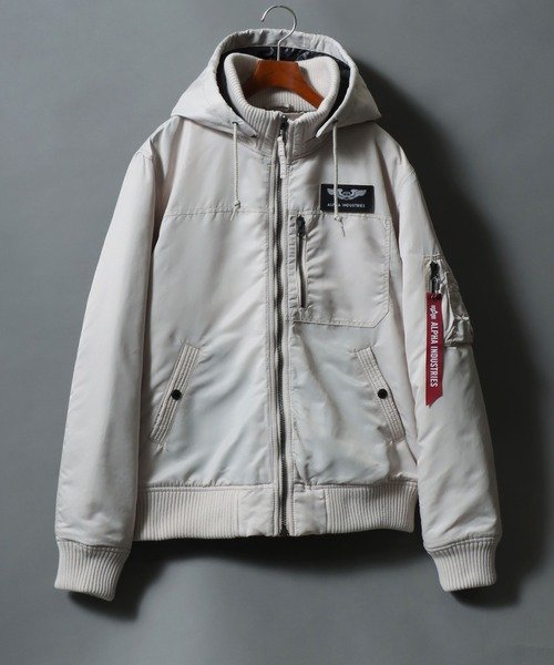 【ALPHA/アルファ】THERMOLITE HOODED RIB JACKET/フーデッドリブジャケット TA1672 ミリタリーブルゾン アウター ALPHA/アルファ HOODED RIB